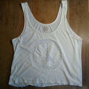 🍀🌸 American Eagle Peace Crop Tank Top XL